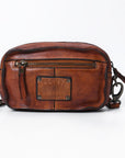 Spaghetti Western Swc166Cg Small Crossbody Vintage Handmade Drum Dyed Genuine European Cowhide Leather Women Bag Western Handbag Purse
