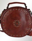 Spaghetti Western Swc168Cg Canteen Vintage Handmade Drum Dyed Genuine European Cowhide Leather Women Bag Western Handbag Purse