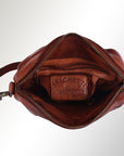 Spaghetti Western Swc168Cg Canteen Vintage Handmade Drum Dyed Genuine European Cowhide Leather Women Bag Western Handbag Purse