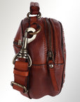 Spaghetti Western Swc168Cg Canteen Vintage Handmade Drum Dyed Genuine European Cowhide Leather Women Bag Western Handbag Purse