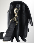 Spaghetti Western Swc170Blk Cross Body I Vintage Handmade Drum Dyed Genuine European Cowhide Leather Women Bag Western Handbag Purse