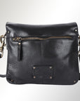 Spaghetti Western Swc170Blk Cross Body I Vintage Handmade Drum Dyed Genuine European Cowhide Leather Women Bag Western Handbag Purse