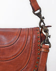 Spaghetti Western Swc174Cg Cross Body I Vintage Handmade Drum Dyed Genuine European Cowhide Leather Women Bag Western Handbag Purse