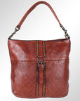 Spaghetti Western Swc175Cg Hobo Vintage Handmade Drum Dyed Genuine European Cowhide Leather Women Bag Western Handbag Purse