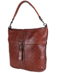 Spaghetti Western Swc175Cg Hobo Vintage Handmade Drum Dyed Genuine European Cowhide Leather Women Bag Western Handbag Purse