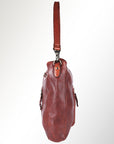 Spaghetti Western Swc180Cg Hobo Vintage Handmade Drum Dyed Genuine European Cowhide Leather Women Bag Western Handbag Purse