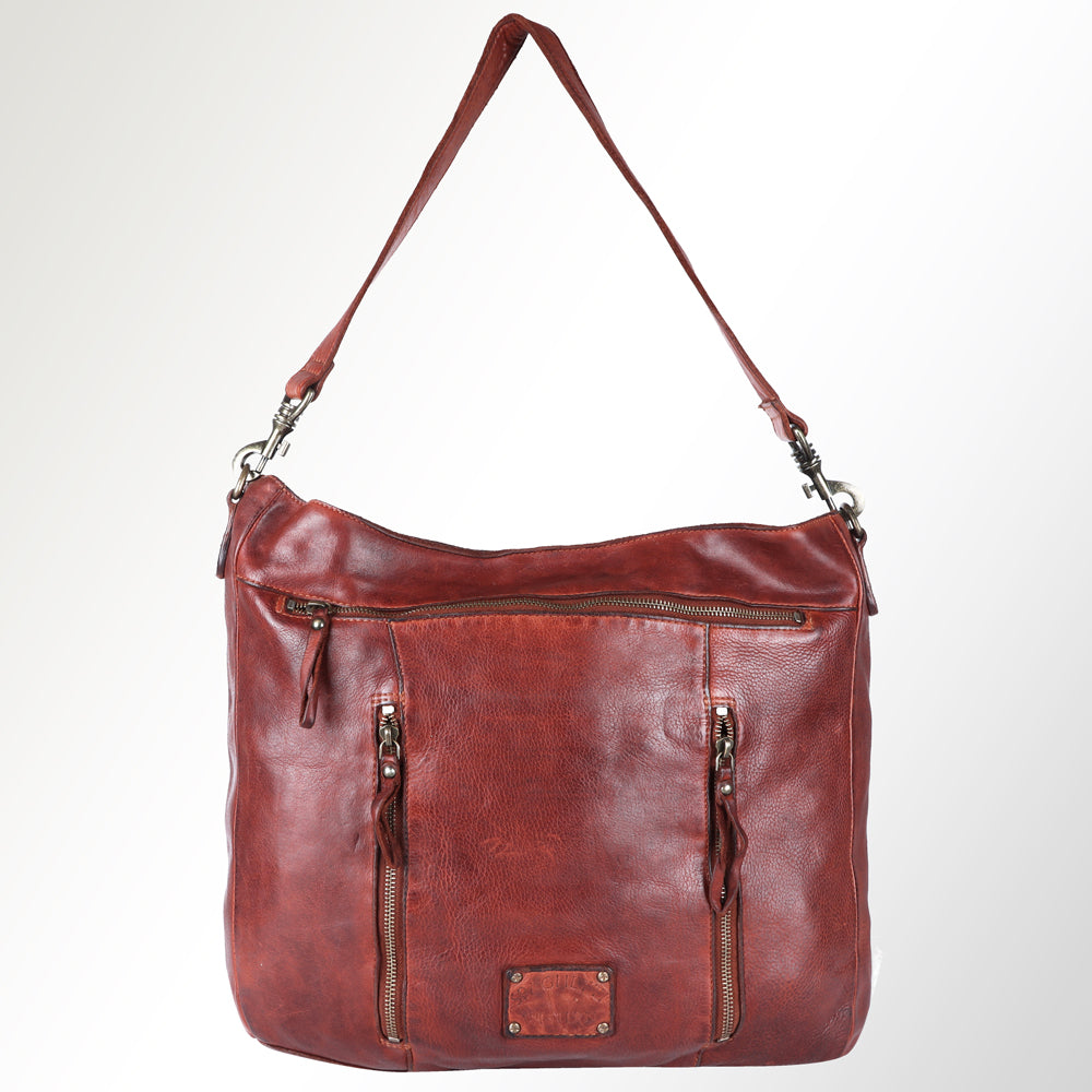 Spaghetti Western Swc180Cg Hobo Vintage Handmade Drum Dyed Genuine European Cowhide Leather Women Bag Western Handbag Purse