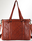 Spaghetti Western Swc181Cg Tote Vintage Handmade Drum Dyed Genuine European Cowhide Leather Women Bag Western Handbag Purse