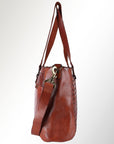 Spaghetti Western Swc181Cg Tote Vintage Handmade Drum Dyed Genuine European Cowhide Leather Women Bag Western Handbag Purse