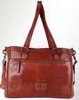 Spaghetti Western Swc181Cg Tote Vintage Handmade Drum Dyed Genuine European Cowhide Leather Women Bag Western Handbag Purse