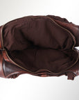 Spaghetti Western Swc184Brn Hobo Vintage Handmade Drum Dyed Genuine European Cowhide Leather Women Bag Western Handbag Purse