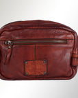 Spaghetti Western Swc200Cg Toiletry Vintage Handmade Drum Dyed Genuine European Cowhide Leather Women Bag Western Handbag Purse