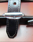 Medium Leather Dog Harness Black Genuine With Leash Hilason