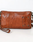 Spaghetti Western Swc195Cg Wallet Vintage Handmade Drum Dyed Genuine European Cowhide Leather Women Bag Western Handbag Purse