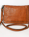 Spaghetti Western Swc197Tan Organiser Vintage Handmade Drum Dyed Genuine European Cowhide Leather Women Bag Western Handbag Purse