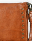 Spaghetti Western Swc197Tan Organiser Vintage Handmade Drum Dyed Genuine European Cowhide Leather Women Bag Western Handbag Purse