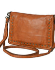 Spaghetti Western Swc197Tan Organiser Vintage Handmade Drum Dyed Genuine European Cowhide Leather Women Bag Western Handbag Purse