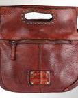 Spaghetti Western Swc173Cg Clutch Vintage Handmade Drum Dyed Genuine European Cowhide Leather Women Bag Western Handbag Purse