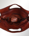 Spaghetti Western Swc173Cg Clutch Vintage Handmade Drum Dyed Genuine European Cowhide Leather Women Bag Western Handbag Purse