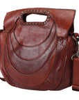Spaghetti Western Swc173Cg Clutch Vintage Handmade Drum Dyed Genuine European Cowhide Leather Women Bag Western Handbag Purse