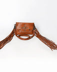 Spaghetti Western Swc147Tan Envelope Vintage Handmade Drum Dyed Genuine European Cowhide Leather Women Bag Western Handbag Purse
