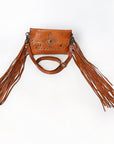 Spaghetti Western Swc147Tan Envelope Vintage Handmade Drum Dyed Genuine European Cowhide Leather Women Bag Western Handbag Purse
