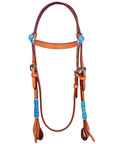 Bar H Equine Western Horse Rawhide Genuine American Leather Headstall