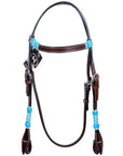 Bar H Equine Western Horse Rawhide Genuine American Leather Headstall