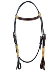 Bar H Equine Western Horse Rawhide Genuine American Leather Headstall