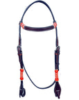 Bar H Equine Western Horse Rawhide Genuine American Leather Headstall