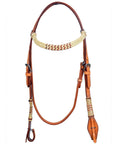 Bar H Equine Western Horse Rawhide Genuine American Leather Headstall