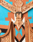 American Darling Hand Tooled Saddle Blanket Genuine Leather Women Bag Western Handbag Purse