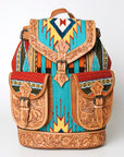 American Darling Hand Tooled Saddle Blanket Genuine Leather Women Bag Western Handbag Purse