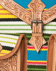 American Darling Hand Tooled Saddle Blanket Genuine Leather Women Bag Western Handbag Purse