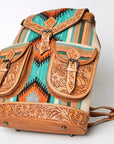 American Darling Hand Tooled Saddle Blanket Genuine Leather Women Bag Western Handbag Purse