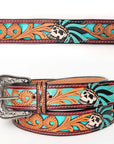 American Darling ADBLF128-L Beautifully Hand Tooled Genuine American Leather Belt Men and Women