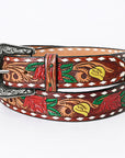 American Darling ADBLF135-L Beautifully Hand Tooled Genuine American Leather Belt Men and Women