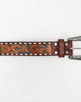 American Darling ADBLF137-L Beautifully Hand Tooled Genuine American Leather Belt Men and Women