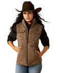 Ariat Women's Western Yoke Grizzly Insulated Vest - Banyon Bark