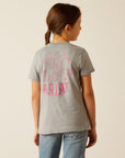 Ariat Girls Cactus Rose Tee - Heather Grey