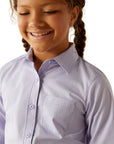 Ariat Girls Lavender Stripe Kirby Western Shirt