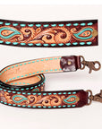 American Darling ADSTF147A Hand Tooled Genuine Leather Crossbody Handle Strap For Bags
