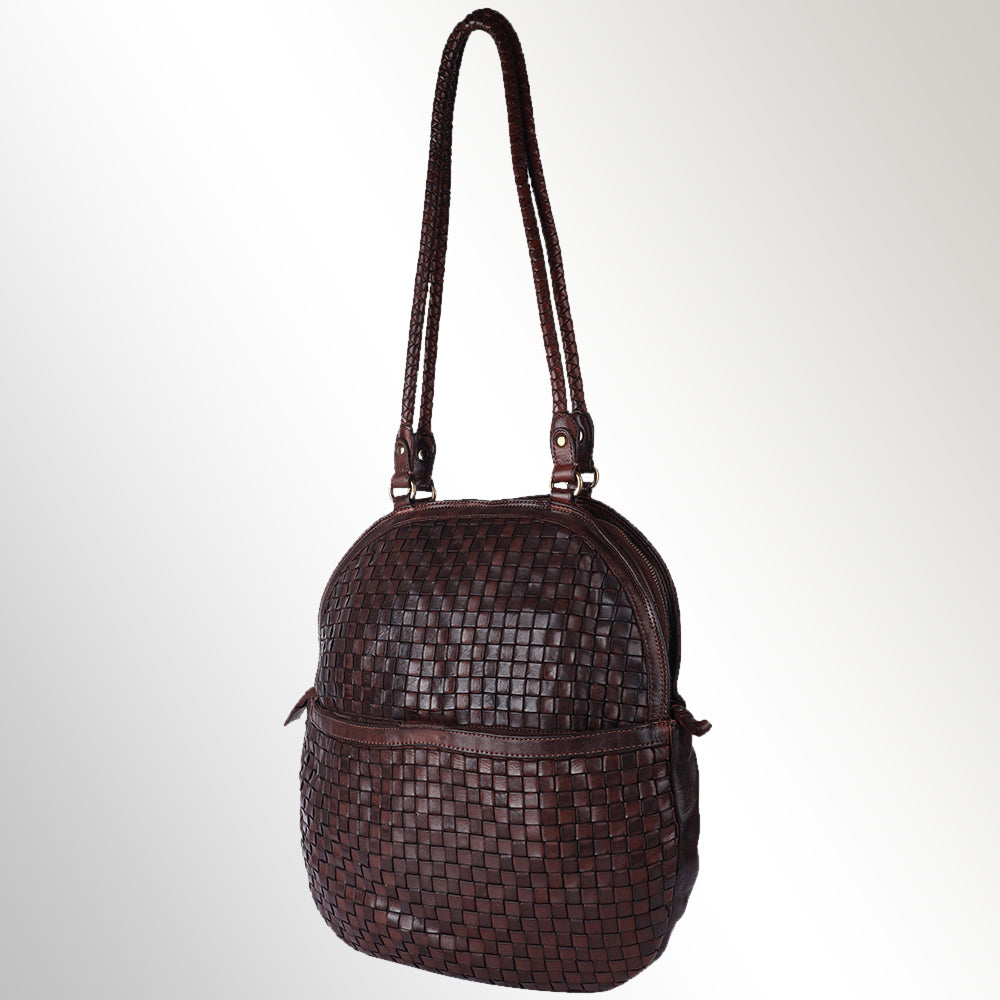 Spaghetti Western Swc130Brn Tote Vintage Handmade Drum Dyed Genuine European Cowhide Leather Women Bag Western Handbag Purse