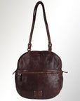 Spaghetti Western Swc130Brn Tote Vintage Handmade Drum Dyed Genuine European Cowhide Leather Women Bag Western Handbag Purse