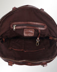Spaghetti Western Swc130Brn Tote Vintage Handmade Drum Dyed Genuine European Cowhide Leather Women Bag Western Handbag Purse