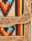 American Darling ADBGZ592B Messenger Hand Tooled Saddle Blanket Genuine Leather women bag western handbag purse