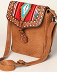 American Darling ADBGZ594B Cross Body Hand Tooled Saddle Blanket Genuine Leather women bag western handbag purse