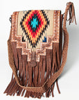 American Darling ADBGZ595B Cross Body Hand Tooled Saddle Blanket Genuine Leather women bag western handbag purse