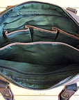 Professional Satchel Laptop Briefcase Bag Leather Canvas