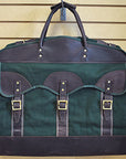 23“W x 20“H x 7“D Garment Bag Leather Canvas Regular Size